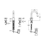 Roca Loft Deck-Mounted 3-Hole Basin Mixer with Pop-Up Waste