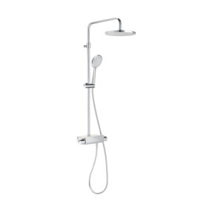 Roca Deck-T Round Head Shower Column with Shelf