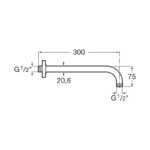 Roca Wall Shower Arm 300mm Chrome