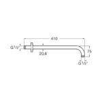 Roca Wall Shower Arm 400mm Chrome