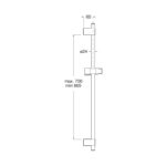 Roca Sensum 800mm Shower Slide Bar with Adjustable Bracket Black