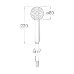 Roca Stella 80mm Round 3 Function Hand Shower