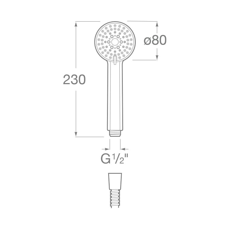 Roca Stella 80mm Round 3 Function Hand Shower