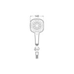 Roca Plenum Square Handset 140mm Chrome & White