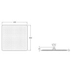 Roca Raindream Square Shower Head 400x400mm Chrome