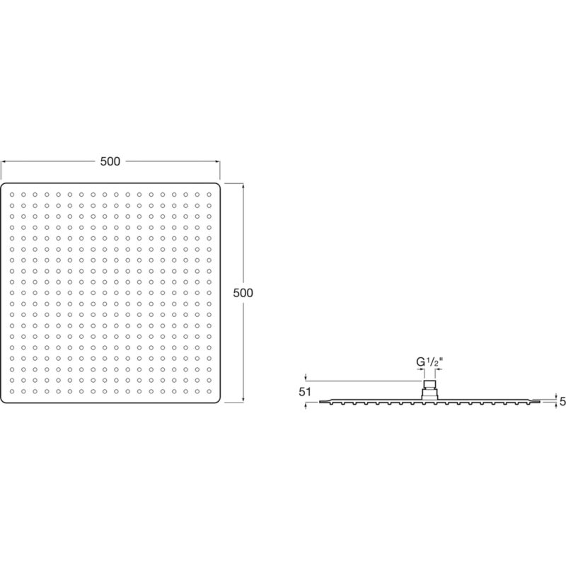Roca Raindream Built-In Ceiling Shower Head 500x500mm