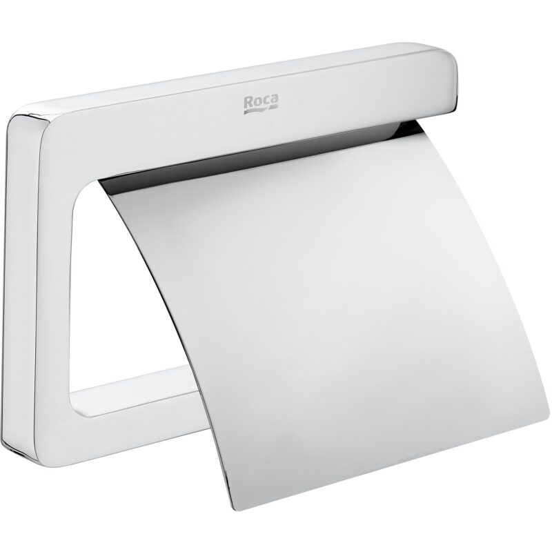 Roca Tempo Toilet Roll Holder with Cover Chrome
