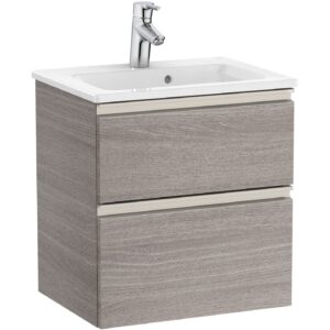 Roca The Gap Compact 2 Drawer 500mm City Oak Base Unit & Basin