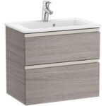 Roca The Gap Compact 2 Drawer 600mm City Oak Base Unit & Basin
