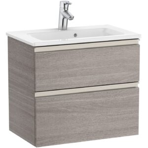 Roca The Gap Compact 2 Drawer 600mm City Oak Base Unit & Basin