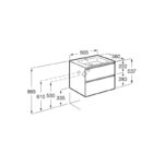 Roca The Gap Compact 2 Drawer 600mm City Oak Base Unit & Basin