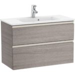 Roca The Gap Compact 2 Drawer 800mm City Oak Base Unit & Basin