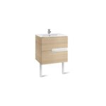 Roca Victoria-N Unik 600mm 2 Drawer Unit & Basin Textured Oak