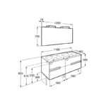 Roca Victoria-N Pack 1200mm Basin Unit, Mirror & Light White