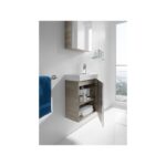 Roca Mini Pack Basin & Base Unit 450mm & Mirror Textured Grey