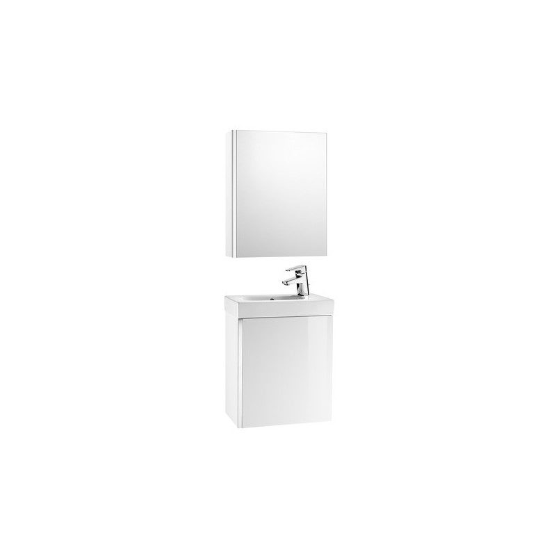 Roca Mini Pack Basin & Base Unit 450mm & Mirrored Cabinet White