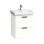 Roca Dama-N Wall Hung 2 Drawer 550mm Unit & Basin Gloss White