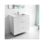 Roca Victoria-N 3 Drawer 800mm Wall Unit & Basin Gloss White