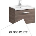 Roca Prisma Wall Hung 1 Drawer Basin Unit 60cm Gloss White