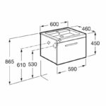 Roca Prisma Wall Hung 1 Drawer Basin Unit 60cm Gloss White