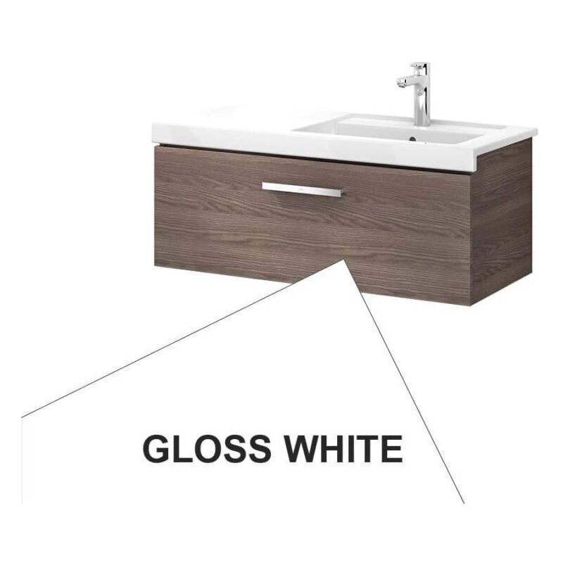 Roca Prisma Wall Hung 1 Drawer Basin Unit 90cm Gloss White Roca Prisma Wall Hung 1 Drawer Basin Unit 90cm Gloss White