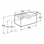 Roca Prisma Wall Hung 1 Drawer Basin Unit 90cm Gloss White