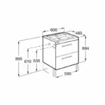 Roca Prisma 600mm 2 Drawer Unit Gloss White