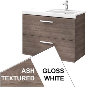 Roca Prisma Wall Hung 2 Drawer Basin Unit 90cm White & Ash