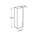 Roca Prisma Column Unit 1200mm Textured Ash