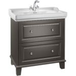 Roca Carmen 2 Drawer Floor Vanity Unit & Basin 800mm Matte Dark Grey