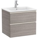 Roca The Gap 600mm 2 Drawer City Oak Base Unit & Basin