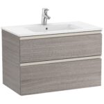 Roca The Gap 800mm 2 Drawer City Oak Base Unit & Basin
