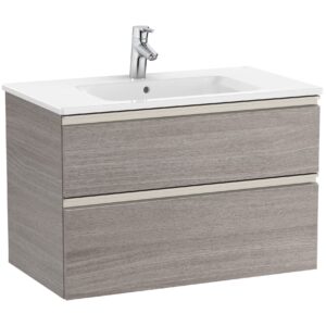 Roca The Gap 800mm 2 Drawer City Oak Base Unit & Basin