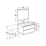Roca The Gap 800mm 2 Drawer City Oak Base Unit, Basin & LED Mirror
