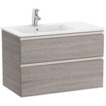 Roca The Gap 800mm 2 Drawer City Oak Base Unit & Left Hand Basin