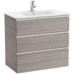 Roca The Gap 800mm 3 Drawer City Oak Base Unit & Basin
