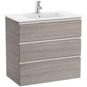 Roca The Gap 800mm 3 Drawer City Oak Base Unit & Basin
