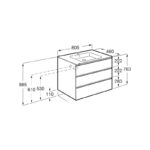Roca The Gap 800mm 3 Drawer City Oak Base Unit & Basin