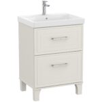 Roca Romea 600mm 2 Drawer Matte White Floor Vanity Unit & Basin