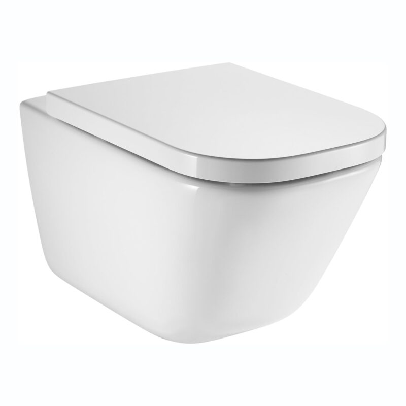 Roca The Gap CleanRim Wall Hung WC Pan with Luxury Soft Close Seat