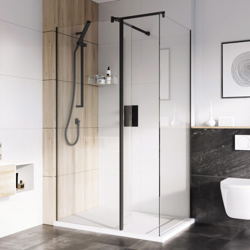 Roman Haven Select 10mm Black 1000mm Wetroom Panel