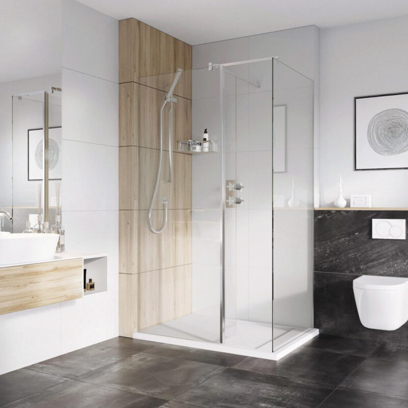 Roman Haven Select 8mm Brushed Nickel Wetroom Panel 1000mm