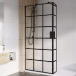 Roman Haven Select 8mm Black Grid 900mm Wetroom Panel