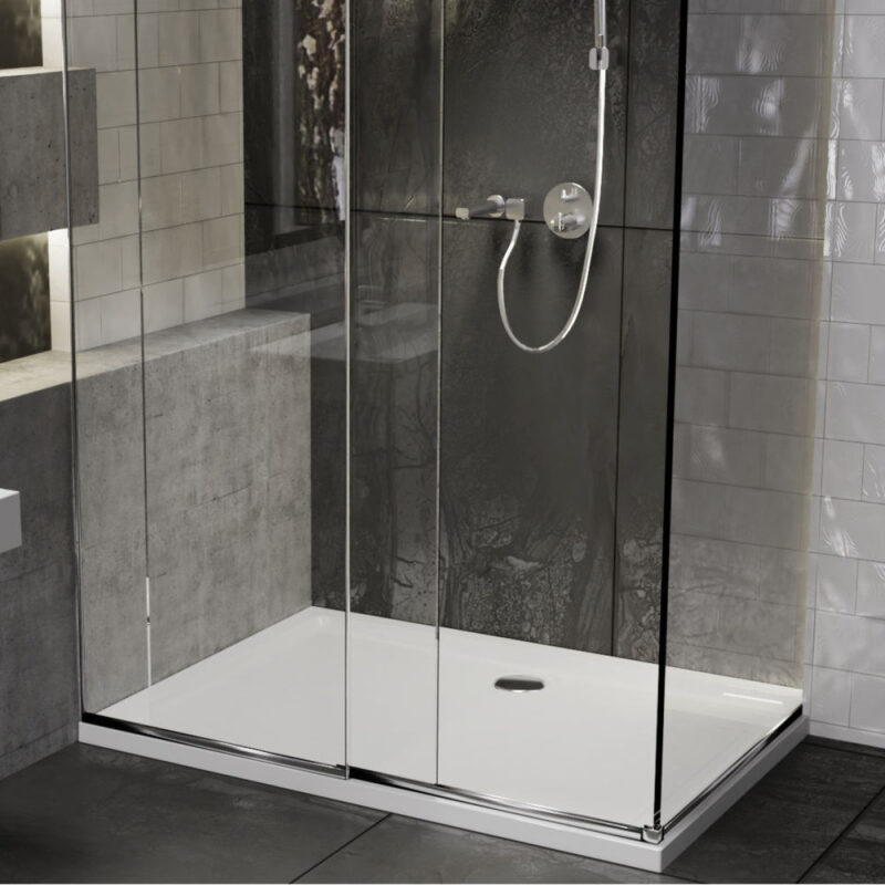 Roman Anti Slip 1000 x 800mm Rectangular Shower Tray & Waste