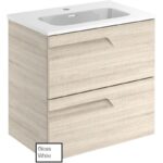 Royo Vitale 600mm Gloss White Slimline 2 Drawer Wall Unit