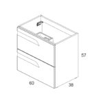 Royo Vitale 600mm Gloss White Slimline 2 Drawer Wall Unit