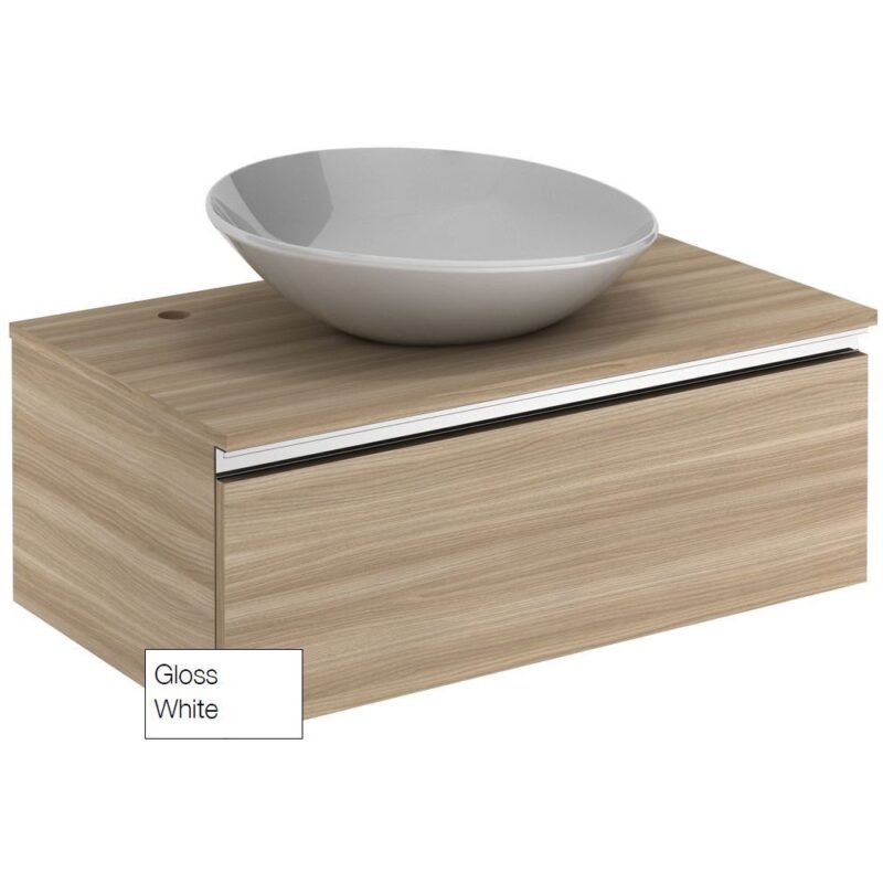 Royo Vida 800mm Gloss White 1 Drawer Wall Unit