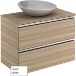 Royo Vida 800mm Gloss White 2 Drawer Wall Unit