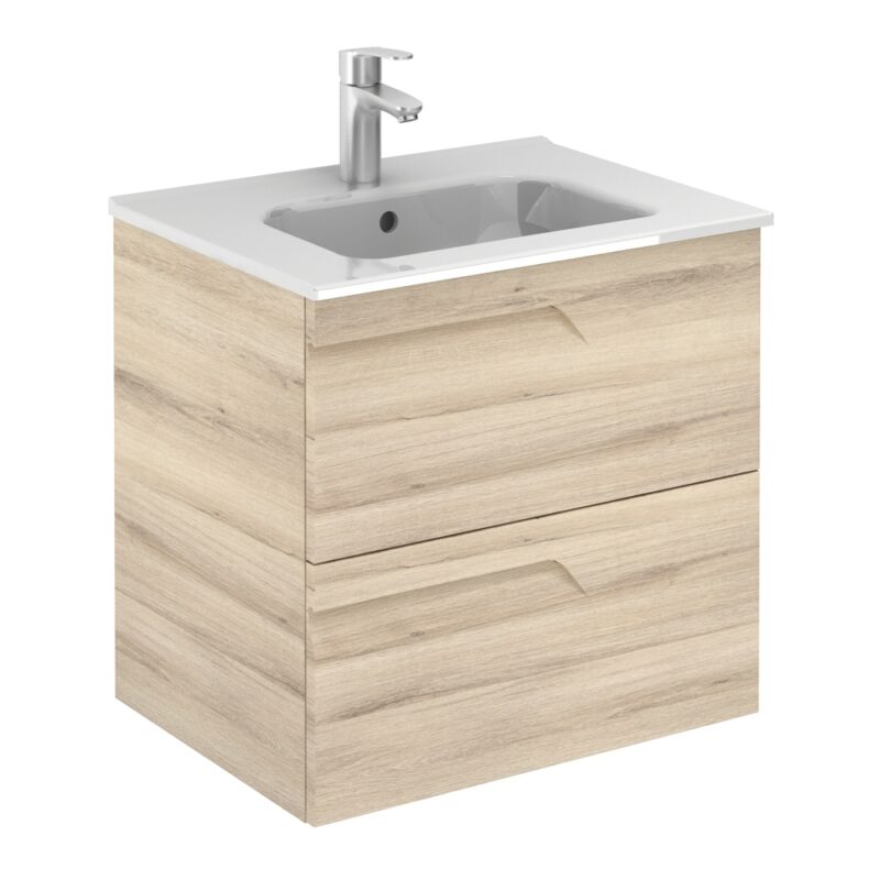 Royo Vitale 600mm 2 Drawer Wall Unit Light Oak Royo Vitale 600mm 2 Drawer Wall Unit Light Oak