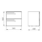 Royo Vitale 600mm 2 Drawer Wall Unit Light Oak